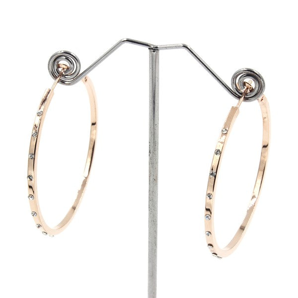 LUXURY RHINESTONE HOOP EARINGS